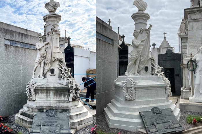 A 201 años de la fundación del cementerio de la Recoleta se restauran obras monumentales