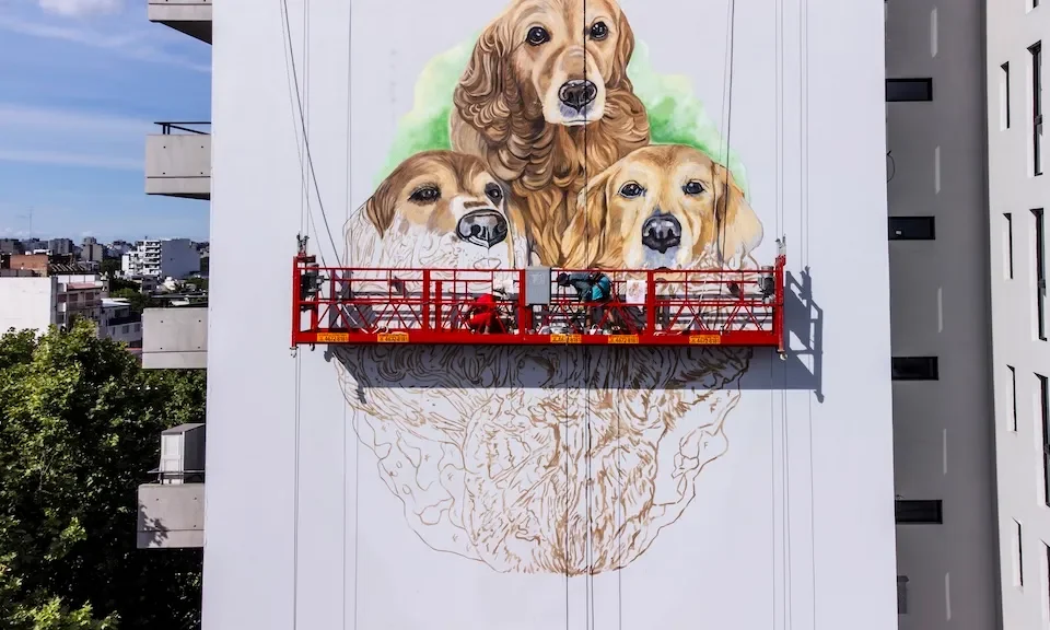 Villa Devoto: preparan un mural gigante en un edificio y planean inaugurarlo con los perros del barrio